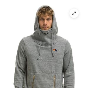 Aviator Nation NINJA PULLOVER HOODIE - HEATHER GREY Large